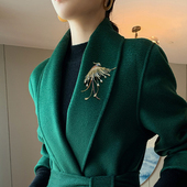 节日礼物 凤凰彩锆石大胸针大衣外套轻奢别针胸花女 卡玫奈新中式