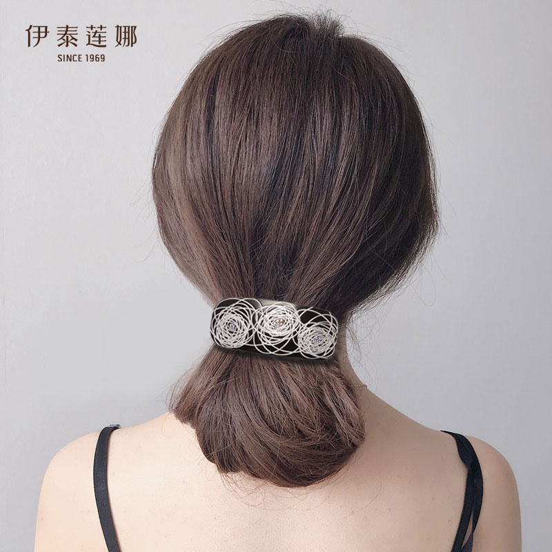 伊泰莲娜后脑勺一字夹马尾夹女
