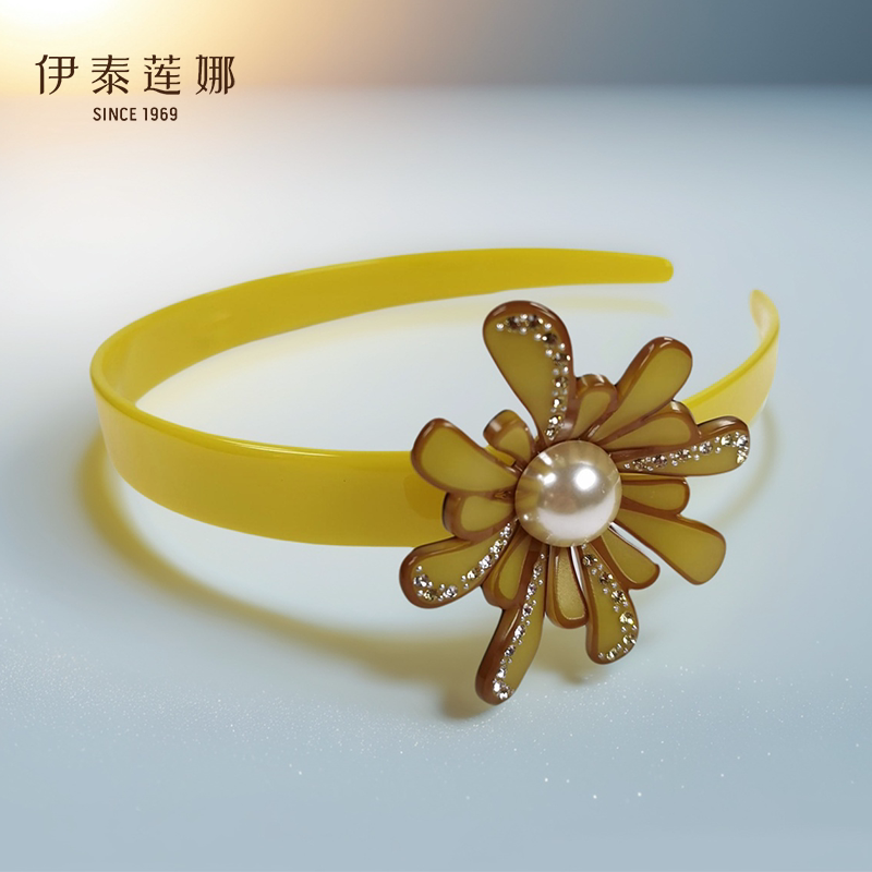 伊泰莲娜 绽放雏菊醋酸板材发箍 镶钻头箍时尚轻奢发饰装饰 女图片