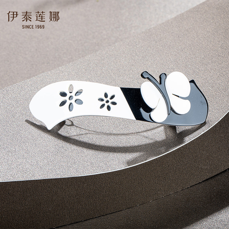 黑白蝴蝶水晶马尾夹法国正品