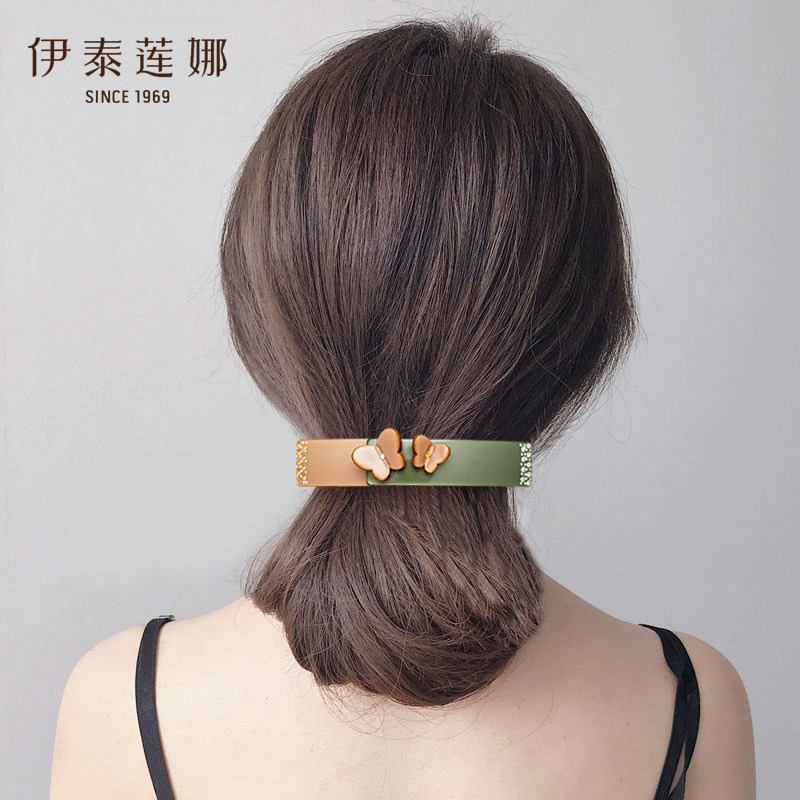 两只蝴蝶盘发夹后脑勺发卡伊泰图片