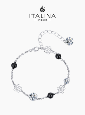 伊泰莲娜银手链小众设计黑色