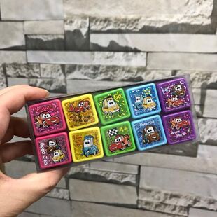 港版迪士尼车王麦昆带印油图章原子印章玩具儿童可爱卡通学习