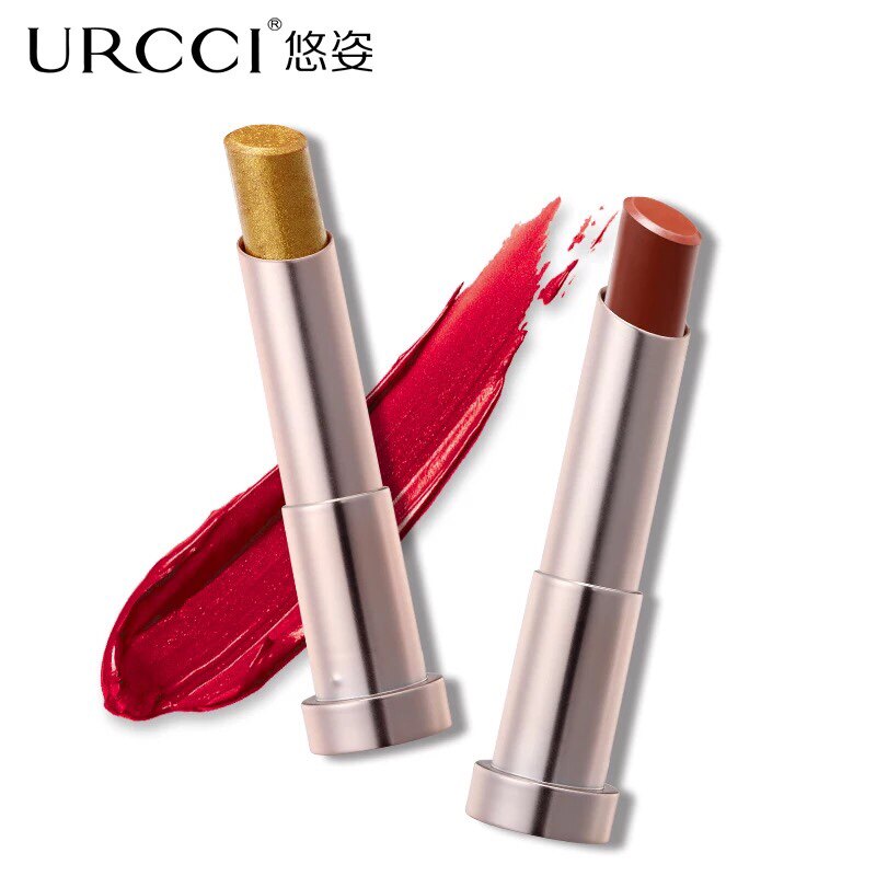URCCI/悠姿悦色轻润唇膏口红鎏金色持久保湿防水滋润姨妈色豆沙色
