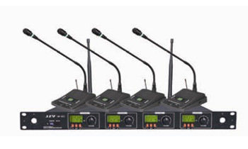 全国总代JZW UW-402专业一拖四无线鹅颈式会议话筒无线会议麦克风