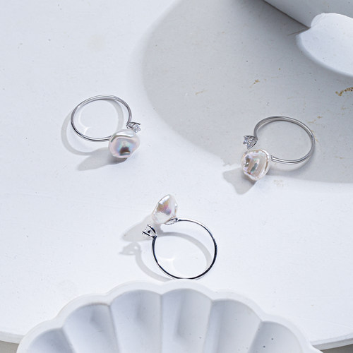 【碎银几两】天然淡水不规则KESHI珍珠戴妃戒指