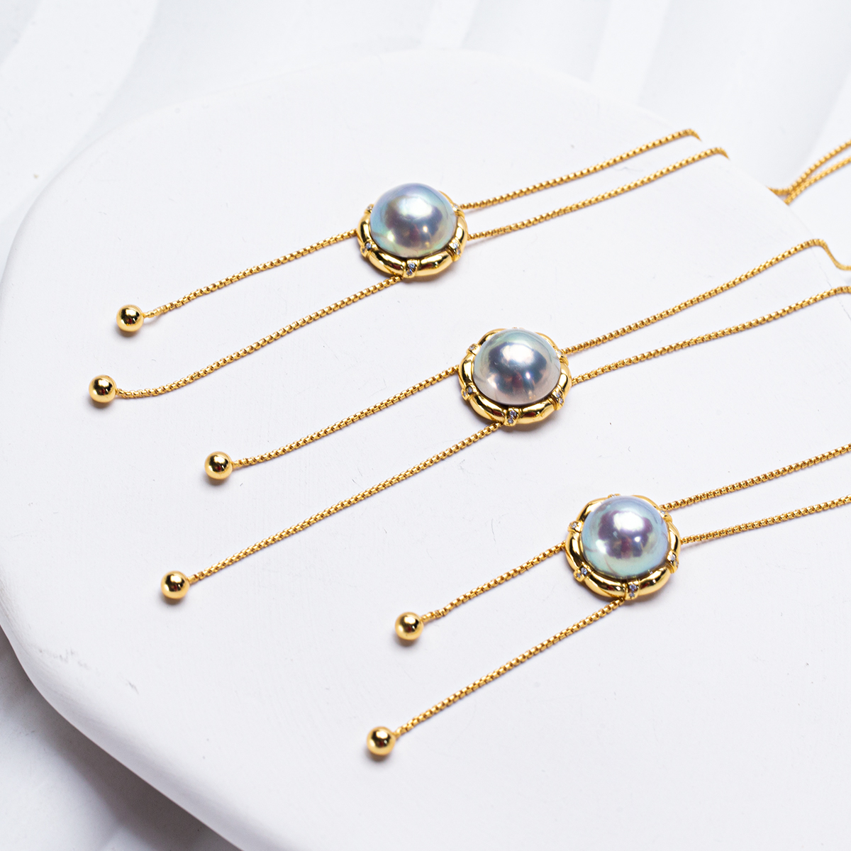 【奄美小岛】天然淡水马贝项链类奄美大岛蓝泡泡