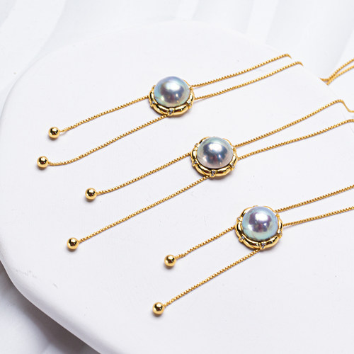 【奄美小岛】天然淡水马贝项链类奄美大岛蓝泡泡