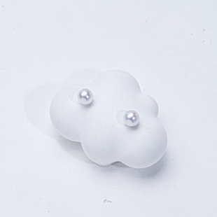 6mm空姐足银S999耳针 天然淡水珍珠正圆极微瑕5 双十一第③弹