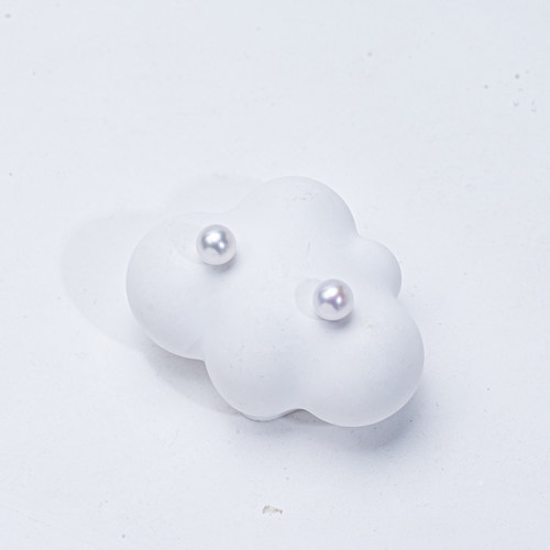 【双十一第③弹】天然淡水珍珠正圆极微瑕5-6mm空姐足银S999耳针