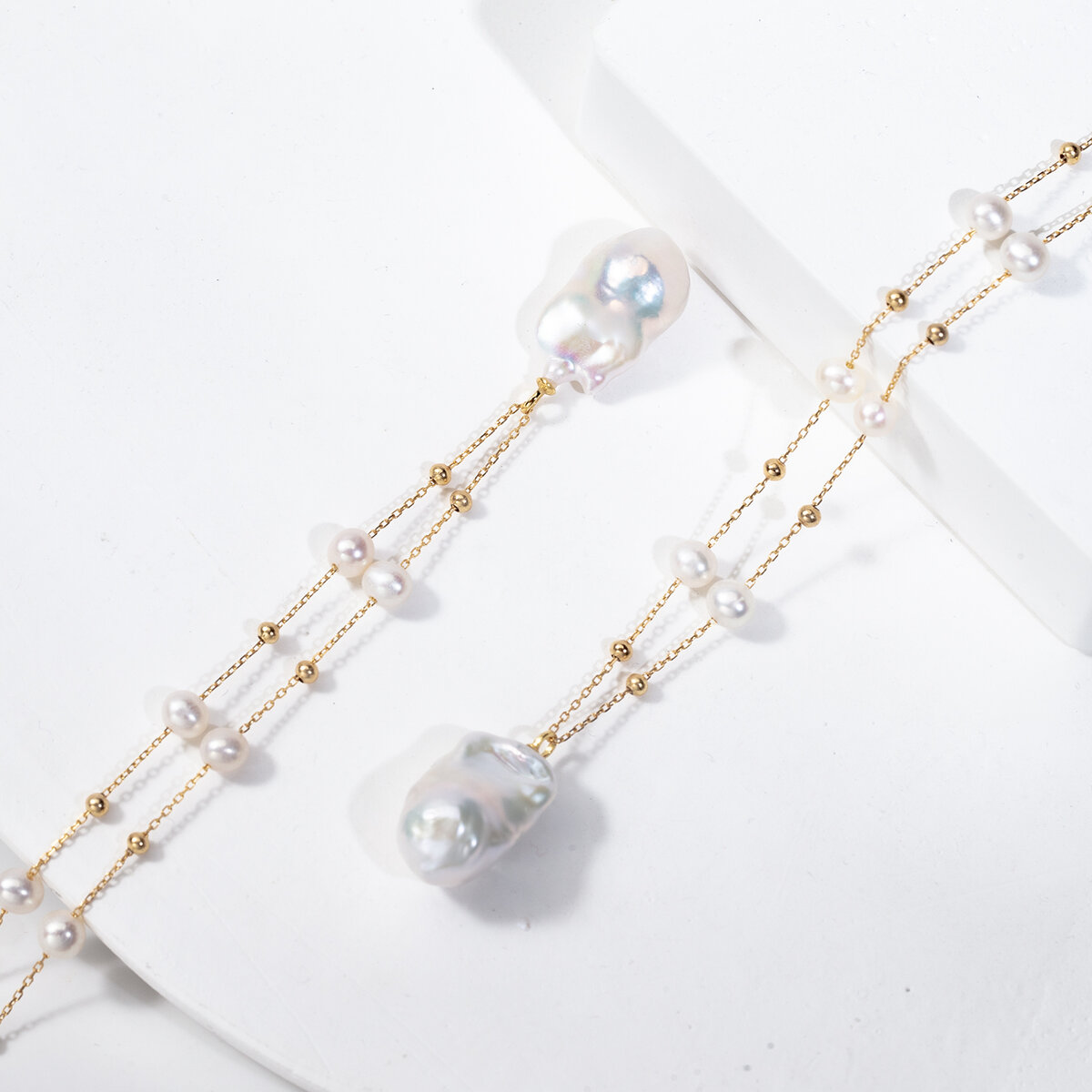 【原创设计】S925银天然淡水珍珠巴洛克满天星巴洛克春夏季项链