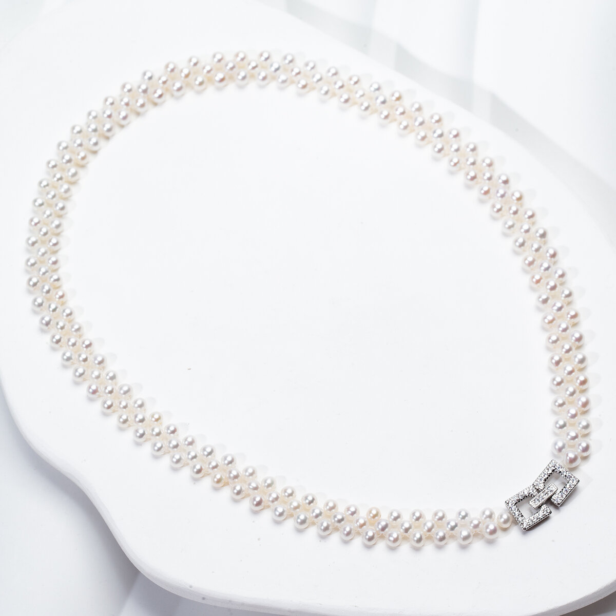 【伊莎贝拉】纯手工天然淡水AK编织款颈链多层珍珠项链网红款百搭