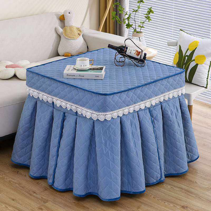 裙摆式正方形麻将罩烤火罩桌布二合一家用揭盖取暖桌罩套烤火架罩