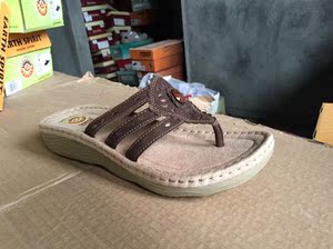 欧洲站2021夏季新款真皮女鞋厚底平底休闲时尚人字拖女凉拖鞋F17