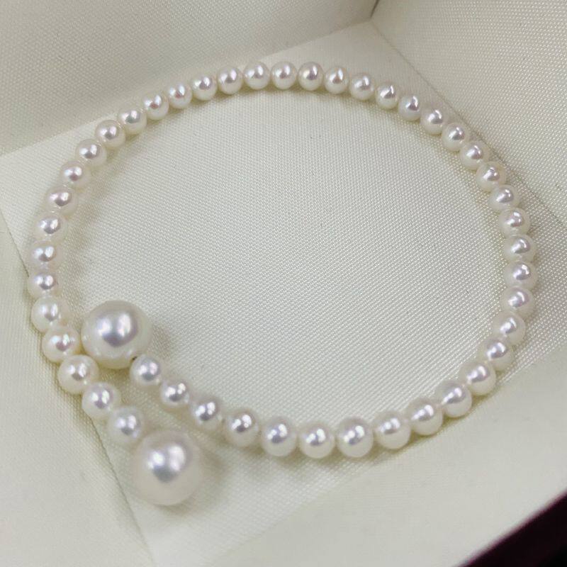 国货之光淡水akoya海水珍珠光泽全珠手镯正圆强光近无瑕