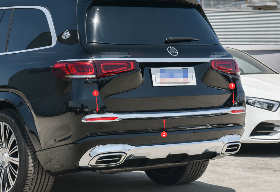 适配新款奔驰GLS600后杠灯亮条GLS480GLE450尾门亮板迈巴赫反光板