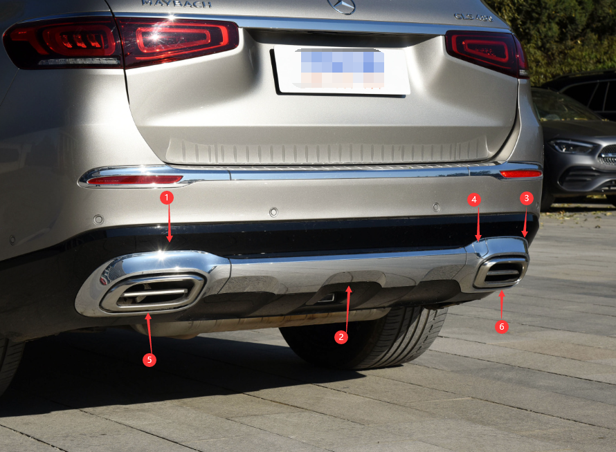 适配新款奔驰GLS600后杠亮条GLS480GLE450尾喉亮圈电镀护板迈巴赫