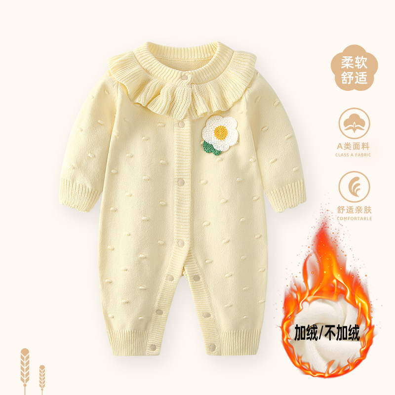 婴儿针织衫秋冬外套洋气连体衣
