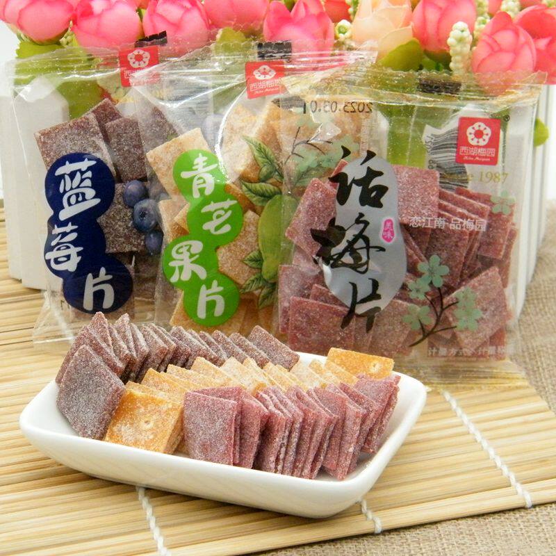 西湖梅园话梅片蓝莓片青芒果片500g小包装梅子蜜饯解馋休闲零食