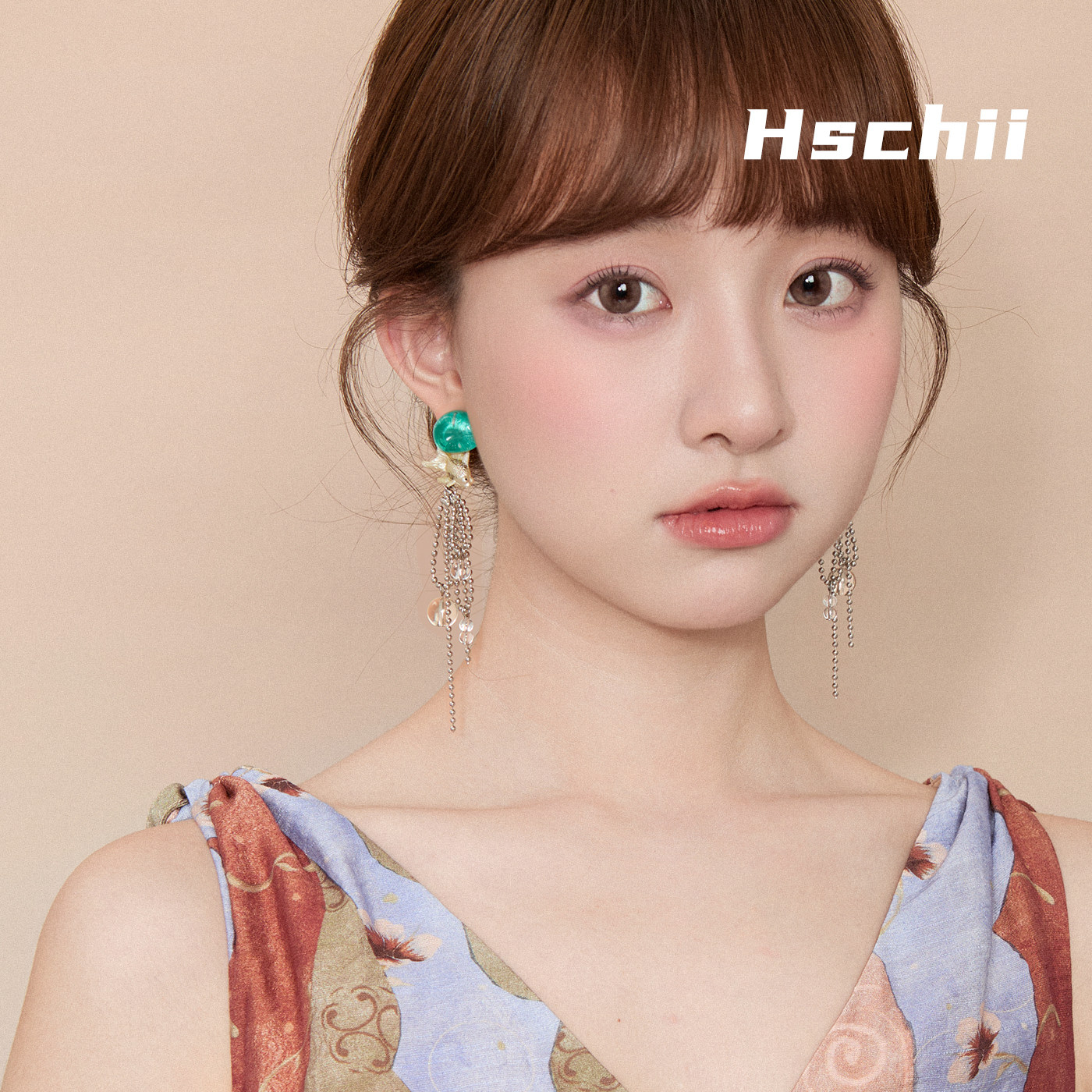 西迟不对称气泡金鱼金属链条流苏耳环女气质高级感水晶耳钉耳夹