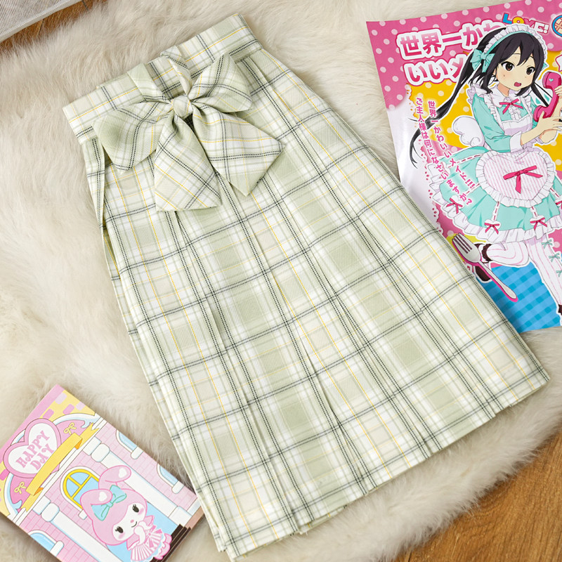 茉莉白/原创JK制服裙正版日系校供感格裙学院风小清新绿色百褶裙