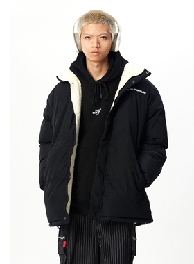 FLOAT 冬季新款实验室系列基础款时尚毛绒内里加厚棉男面包服棉服