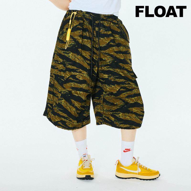 FLOAT 迷彩刺绣阔脚短裤25夏季新款时尚潮流百搭宽松男女工装短裤