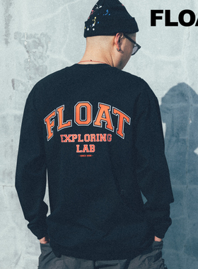 FLOAT 秋冬款美式复古印花宽松长袖时尚百搭潮牌情侣款长t卫衣