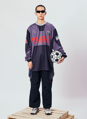 FLOAT 秋冬新款拼色潮流户外时尚休闲宽松薄款长袖T恤男球衣
