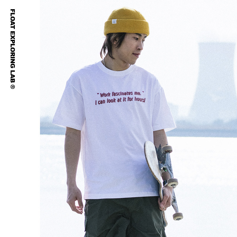 FLOAT 24夏季新款重磅全棉标语印花百搭休闲男女同款短袖T恤