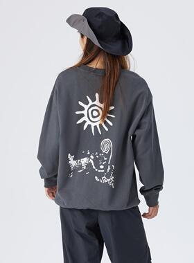 FG漂浮女孩秋冬24新款圆领时尚休闲猫猫印花潮流百搭仙女风卫衣