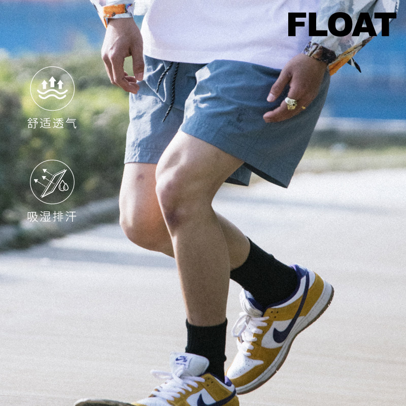 FLOAT 机能梭织速干25夏季新款潮流时尚户外宽松纯色运动短裤男