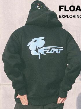 FLOAT 24秋冬季男女款重磅加厚加绒宽松大码美式潮牌连帽卫衣
