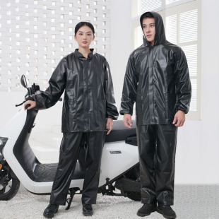 防油防水防尘劳保干活穿宽松工作服皮衣套装 男式 正阳 皮裤 春秋薄款