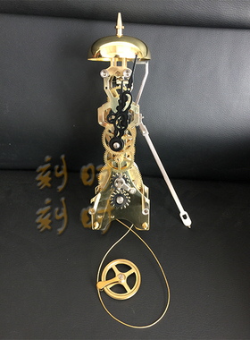 北极星机械拉绳重锤式透视落地钟钟金属全铜机芯敲铃报时透视钟