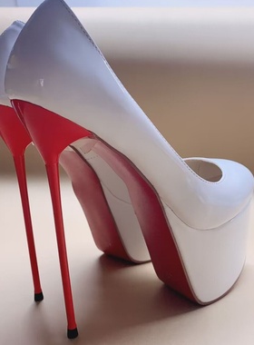 欧美时装单鞋独特钢跟圆头厚水台高跟鞋platform heels欧美16cm