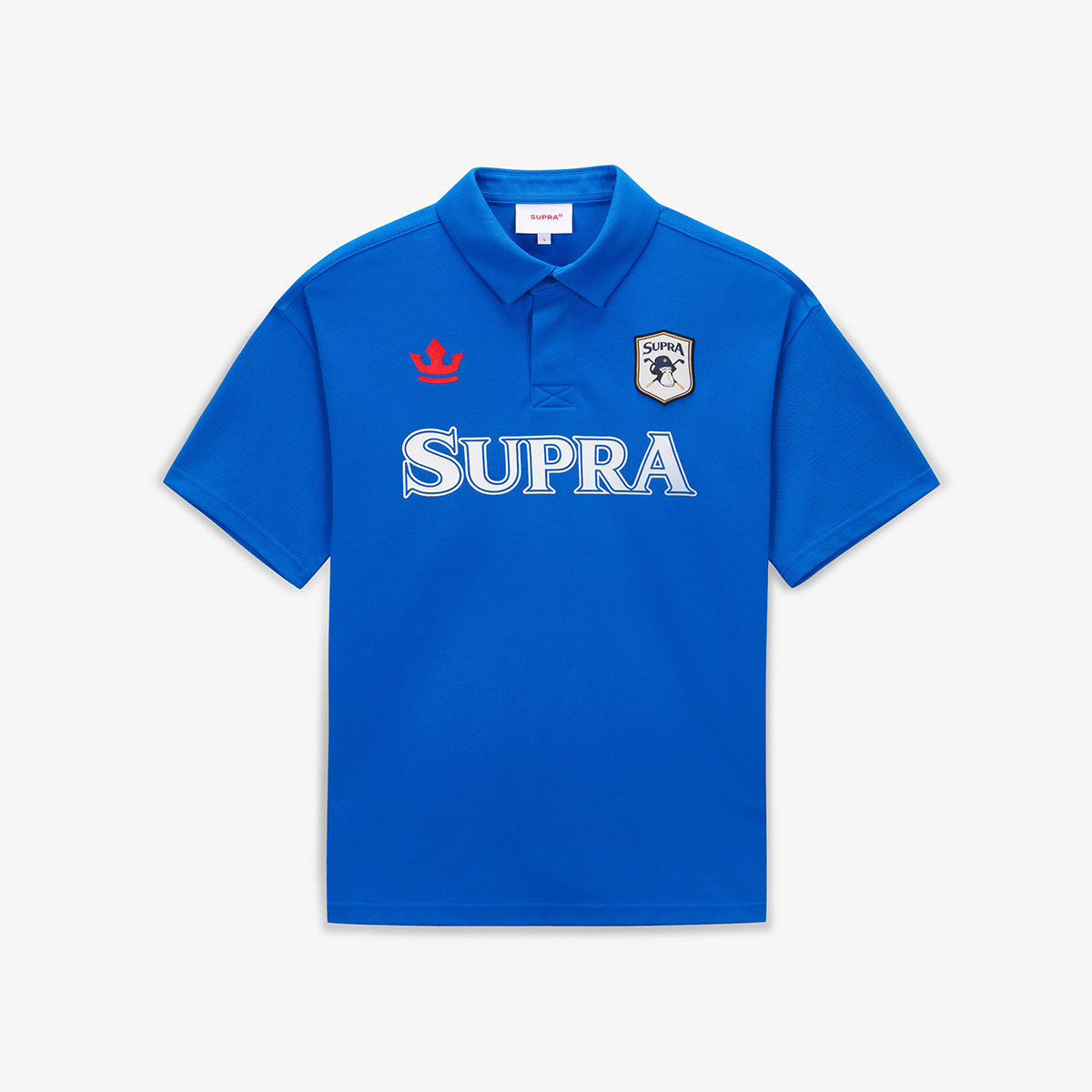 SUPRA 潮牌蓝色翻领POLT恤