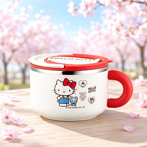 三丽鸥HelloKitty不锈钢泡面碗