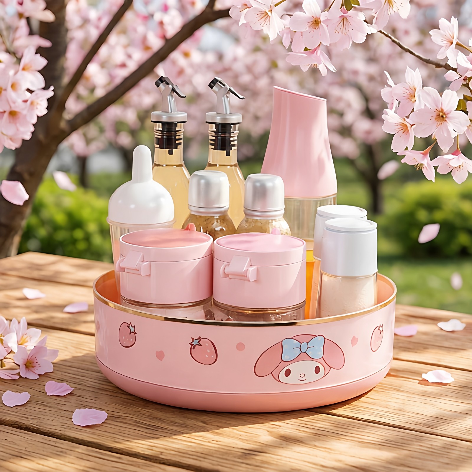 三丽鸥旋转调料置物架厨房调料品架子收纳盒高颜值台面调味品转盘,厨房/烹饪用具,调料置物架,淘宝优惠券,粉丝福利购,淘宝优惠卷