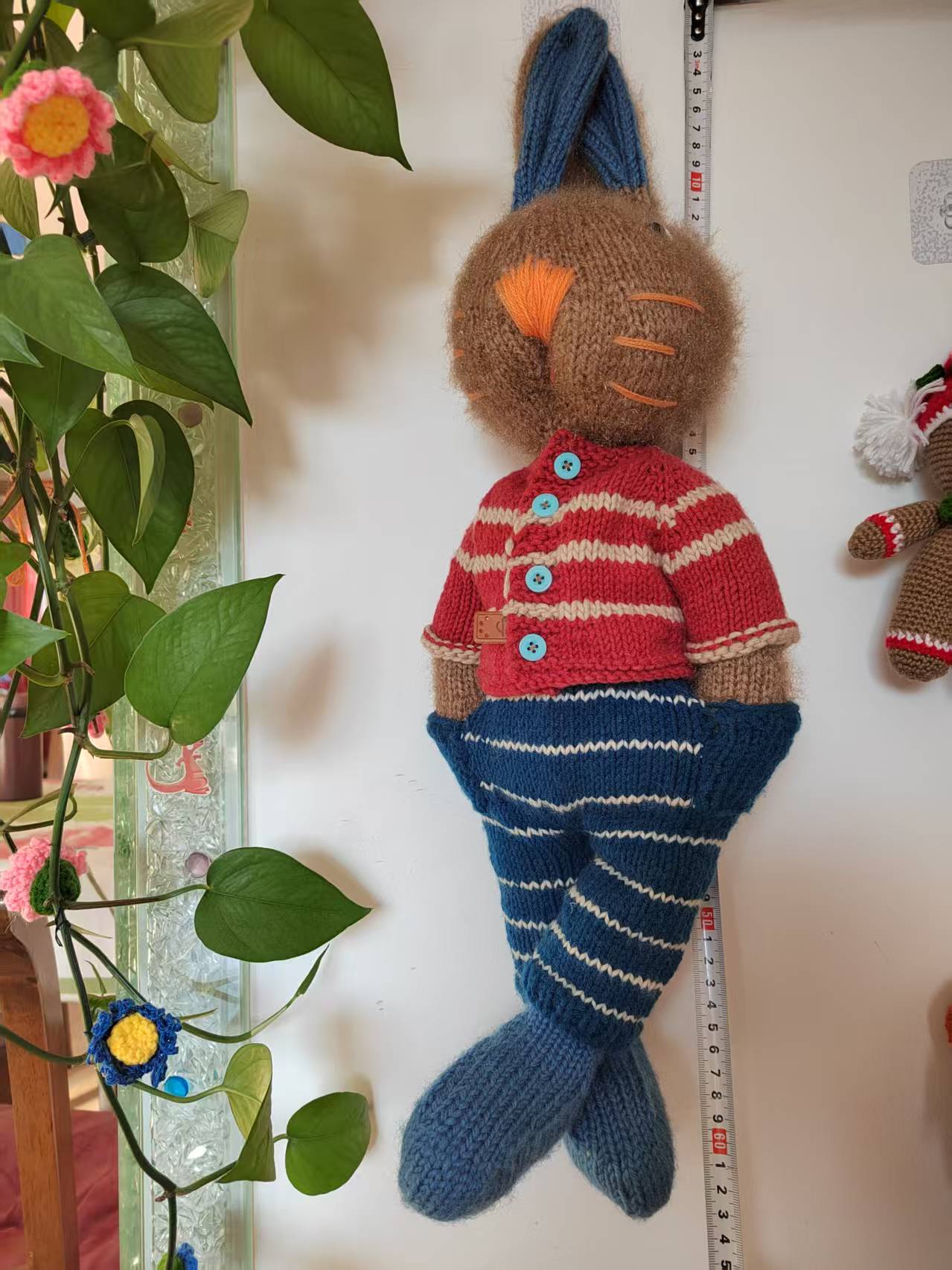 钩针玩偶手工DIY编织毛线成品-门牙兔姜饼人向日葵