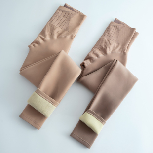 芭比水光裤 薄绒裤 提臀光腿神器裸感 保暖秋冬季 高腰九分肉色打底裤