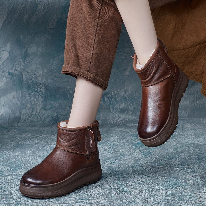 雪地靴皮毛一体加厚保暖防滑棉靴