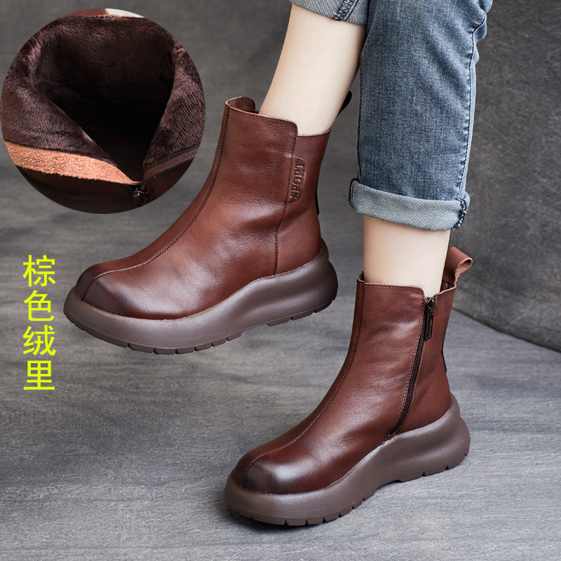 加绒舒适保暖厚底马丁靴短靴女