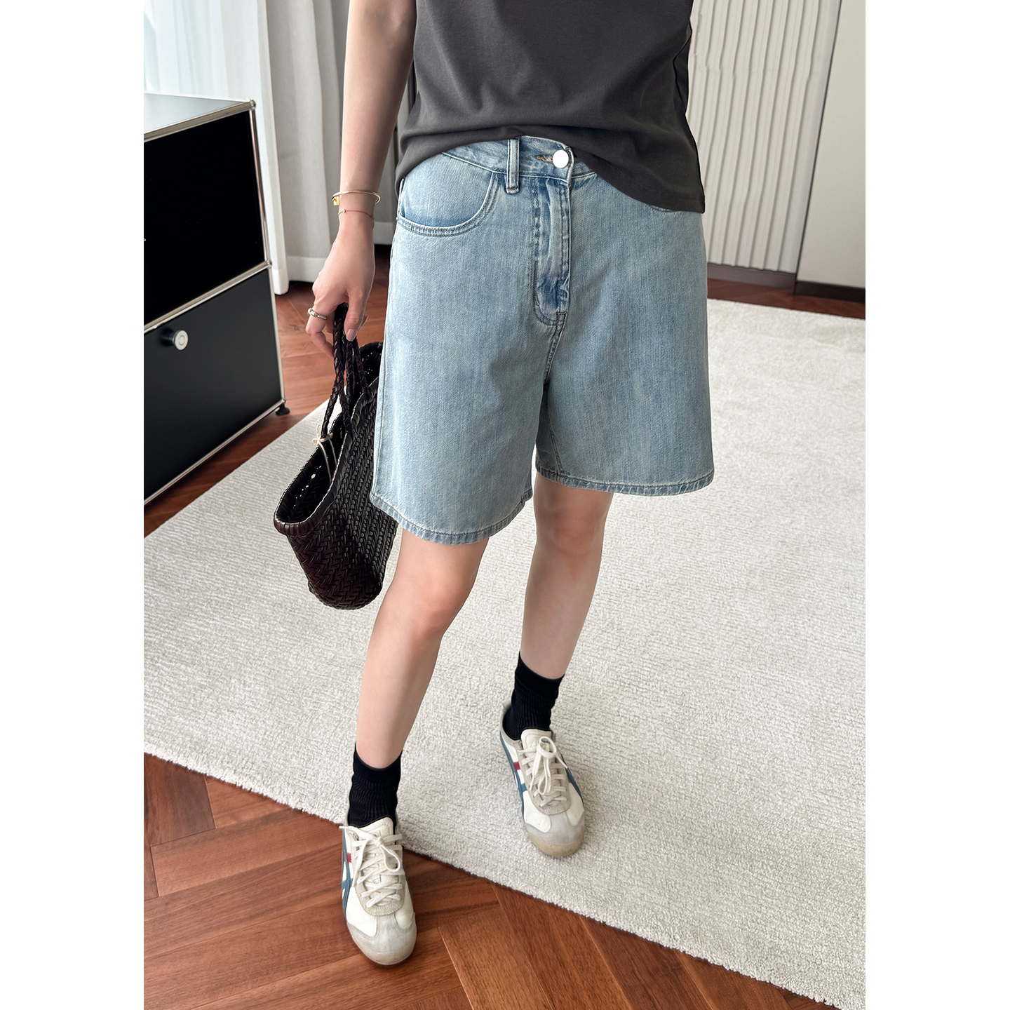 复古纯棉水洗百搭显瘦牛仔短裤