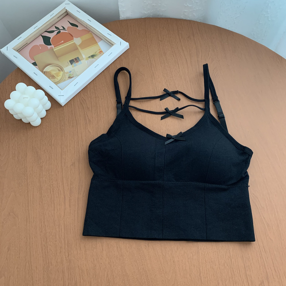 Beautiful back underwear with real price and sweet double bows