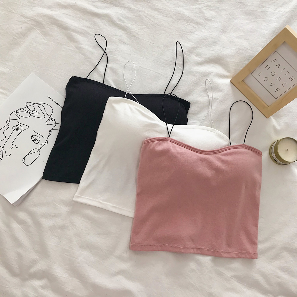 Real shot and real price Korean version with thin belt and short bra cushion, slim fit and versatile bra underwear vest