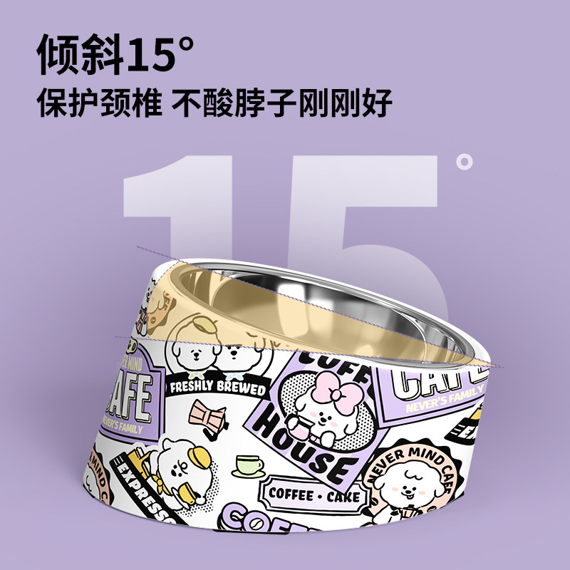 奈娃家族不锈钢护颈防翻狗粮碗