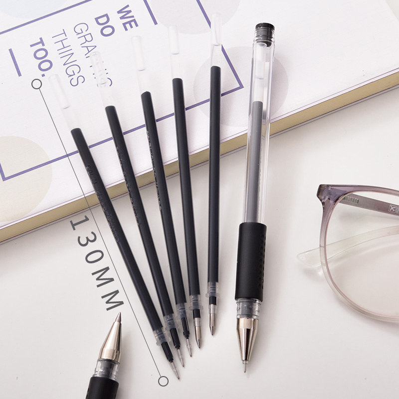 델리 젤 펜 리필 0.5 블랙 풀 주사기 학생 사무실 물 리필 총알 시험 리필