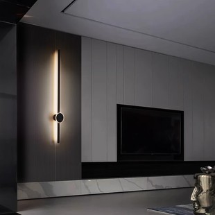 格栅极简一字长条壁灯主卧室床头年新款轻奢网红沙发背景墙灯