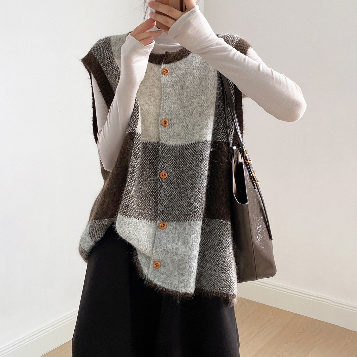 羊毛超好看叠穿针织马甲